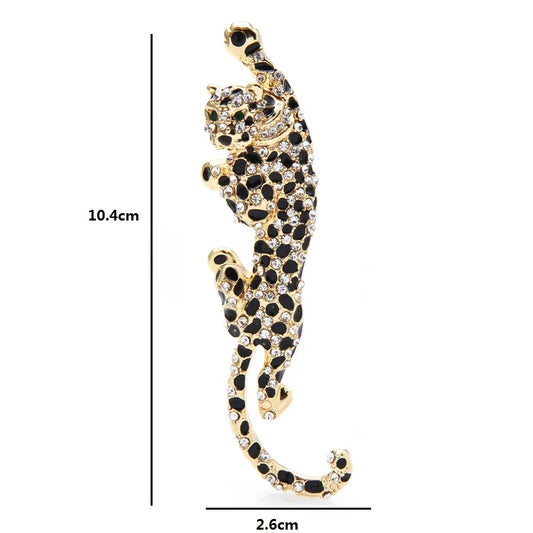 Big Climbing Leopard Brooch Pins For Women