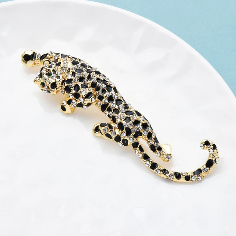 Big Climbing Leopard Brooch Pins For Women