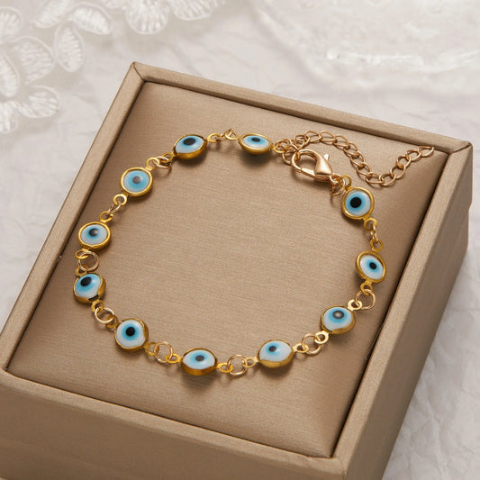 Turkish Evil Eye Bracelet – Nazar Protection Charm Adjustable