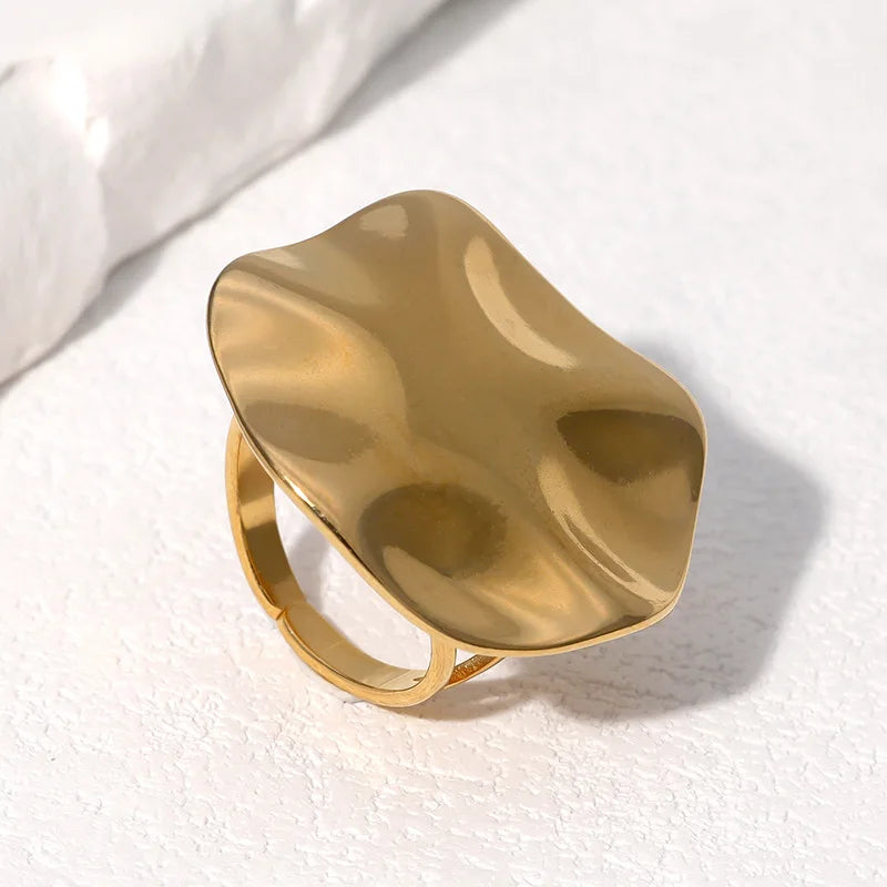 Vintage Stainless Steel Pleated Ring