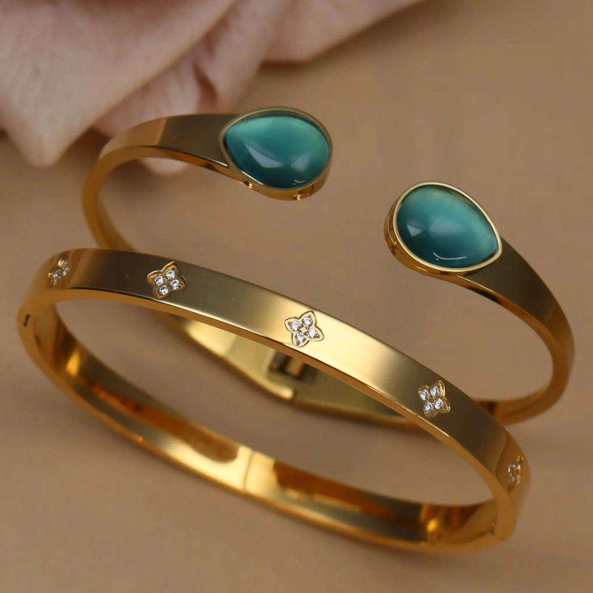 Fashion New Opal, Crystal 2-in-1 Stainless Steel Bracelet