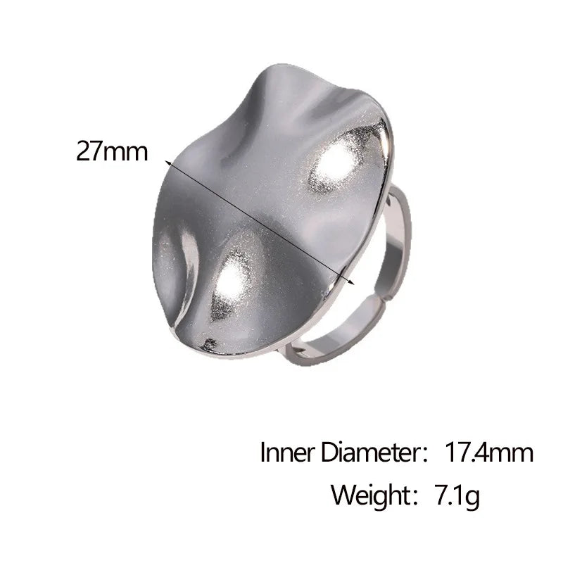 Vintage Stainless Steel Pleated Ring