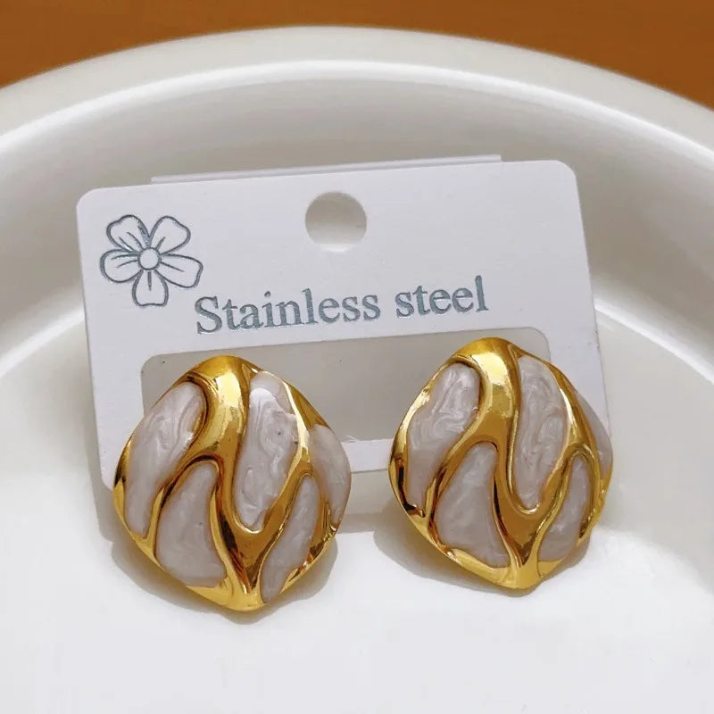 VALMS Retro Dome Stud Earrings – Colorful Enamel