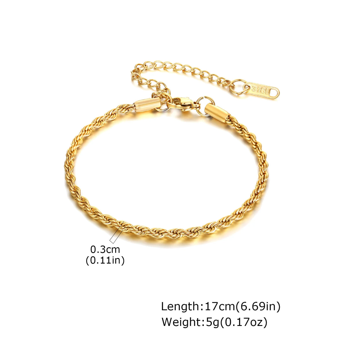 Minimalist Stackable Chain Bracelet – 18K Gold Plated