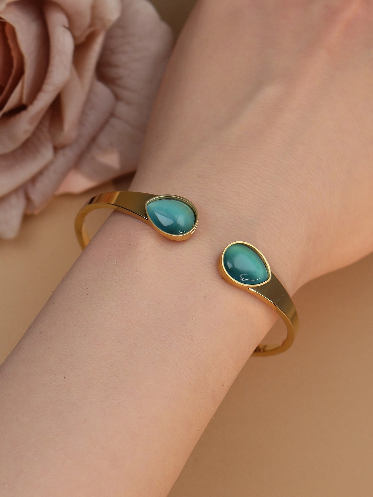 Fashion New Opal, Crystal 2-in-1 Stainless Steel Bracelet