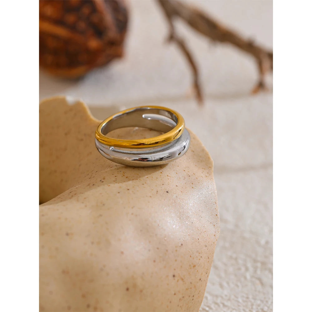 Statement Stainless ring  Steel Metal