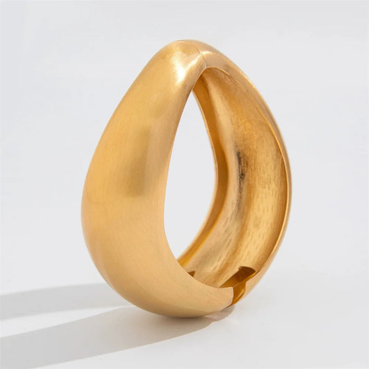 Punk 4 style New Matte Metal Wide Cuff Bangles Vintage Gold