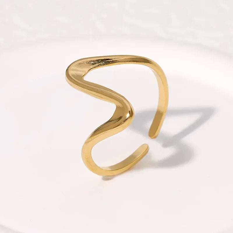 Stainless Steel ring-gold – Unisex Colorfast Personalized Statement rings