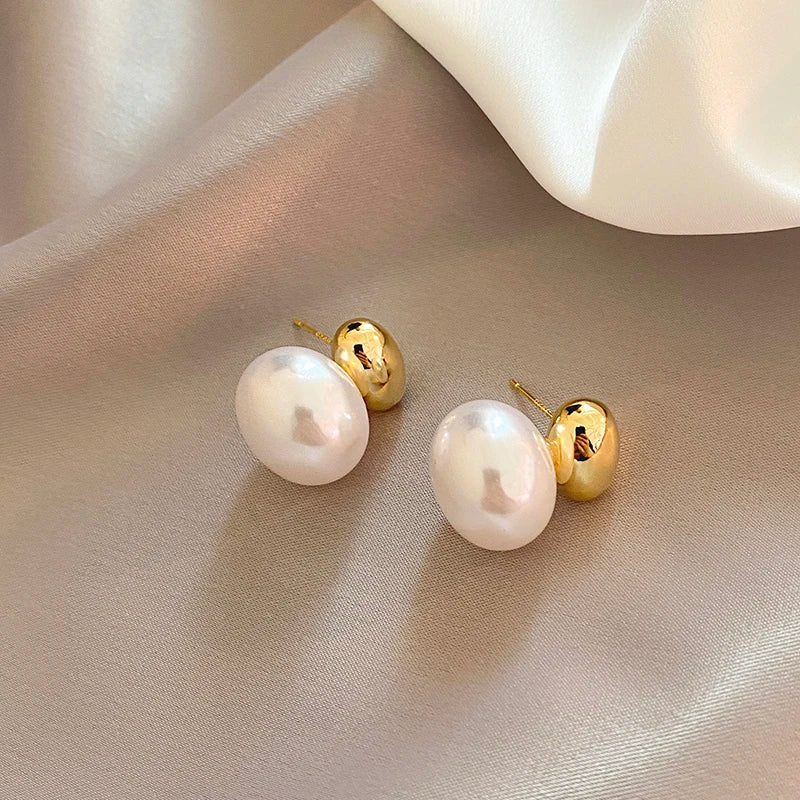 Elegant Gold color Bean Earrings
