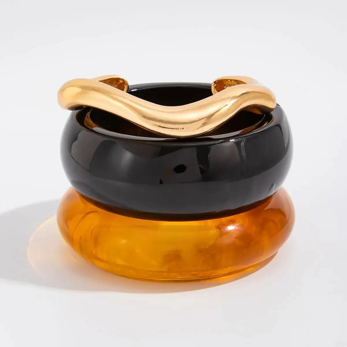 Vintage Irregular Stackable Resin Acrylic Chunky Bangles