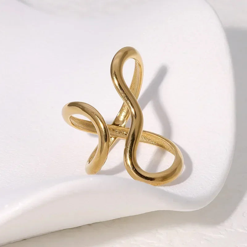 Stainless Steel ring-gold – Unisex Colorfast Personalized Statement rings