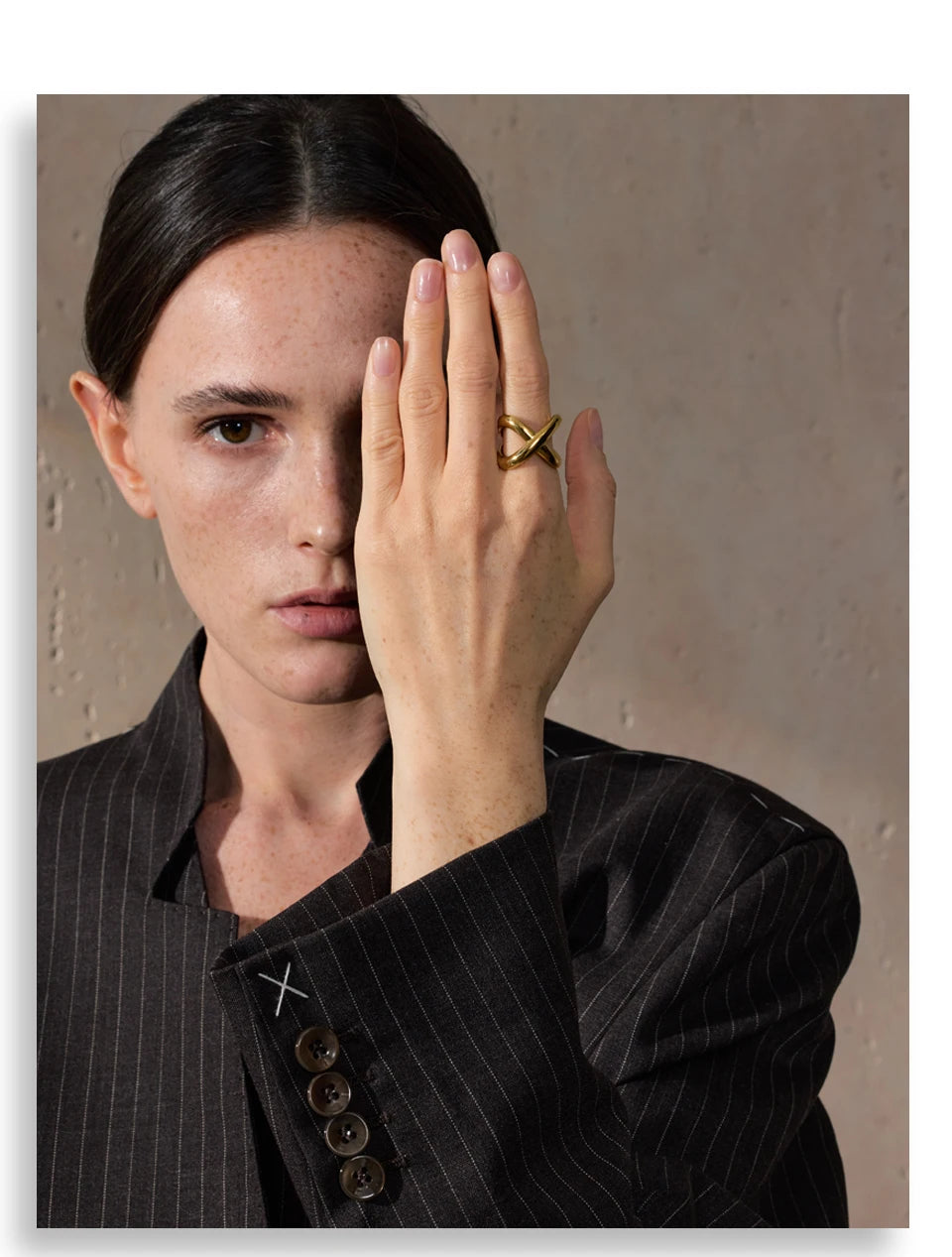 Stainless Steel X-Shape Geometric ring – Waterproof PVD Plated Luxury Design