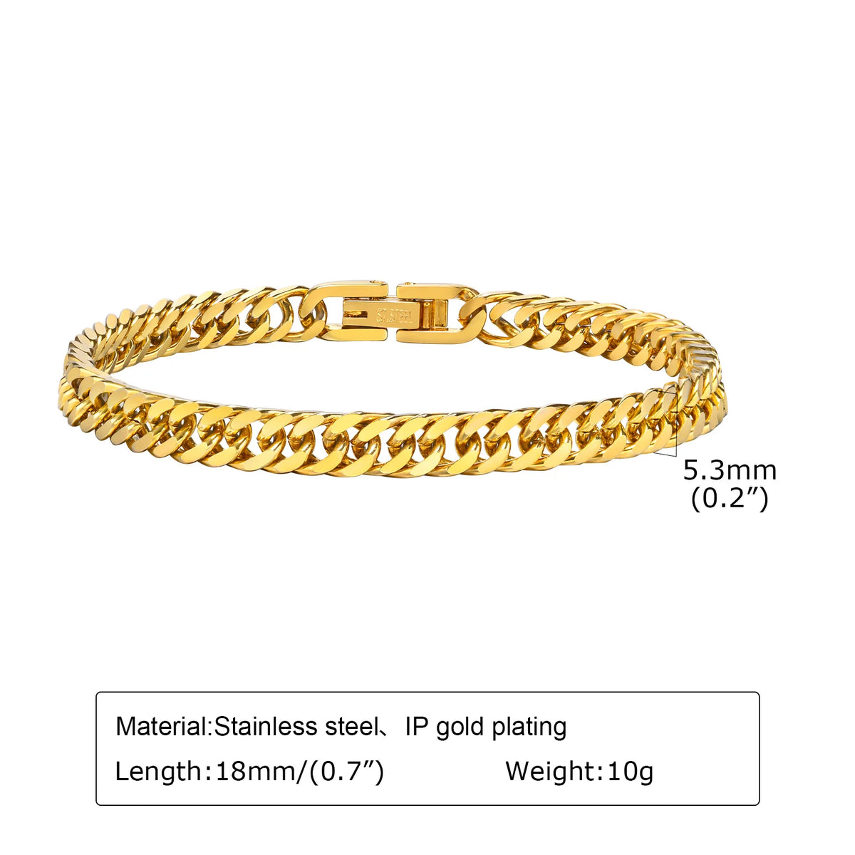 Minimalist Stackable Chain Bracelet – 18K Gold Plated