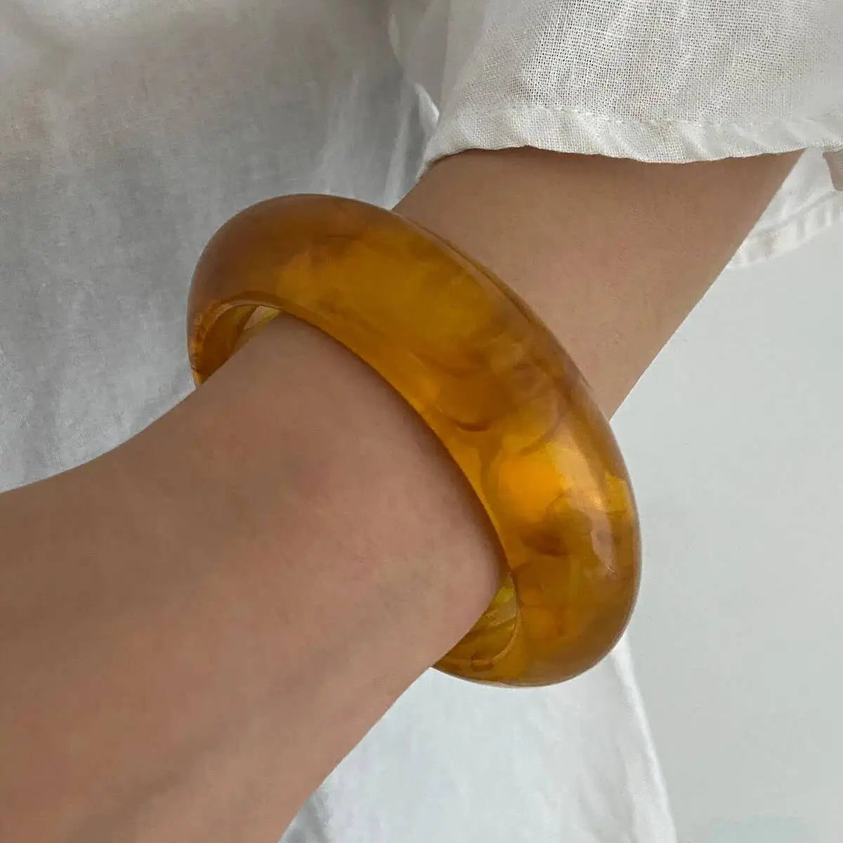 Vintage Irregular Stackable Resin Acrylic Chunky Bangles