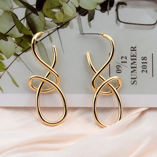 Vintage Metal Knitted Dangle Earrings for Women Personalized Fashion