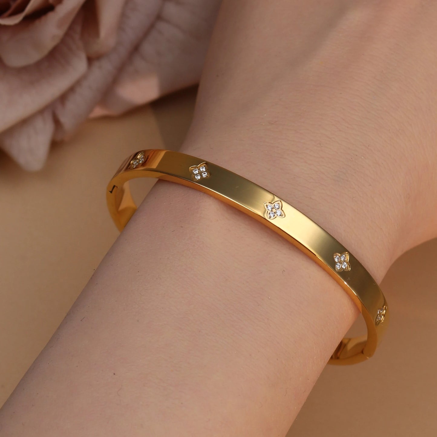 Fashion New Opal, Crystal 2-in-1 Stainless Steel Bracelet