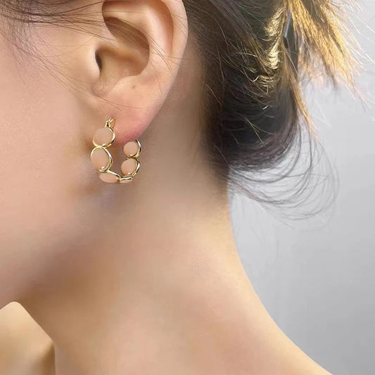 Opals Hoop Earrings - Jewelry Luxury Accessories