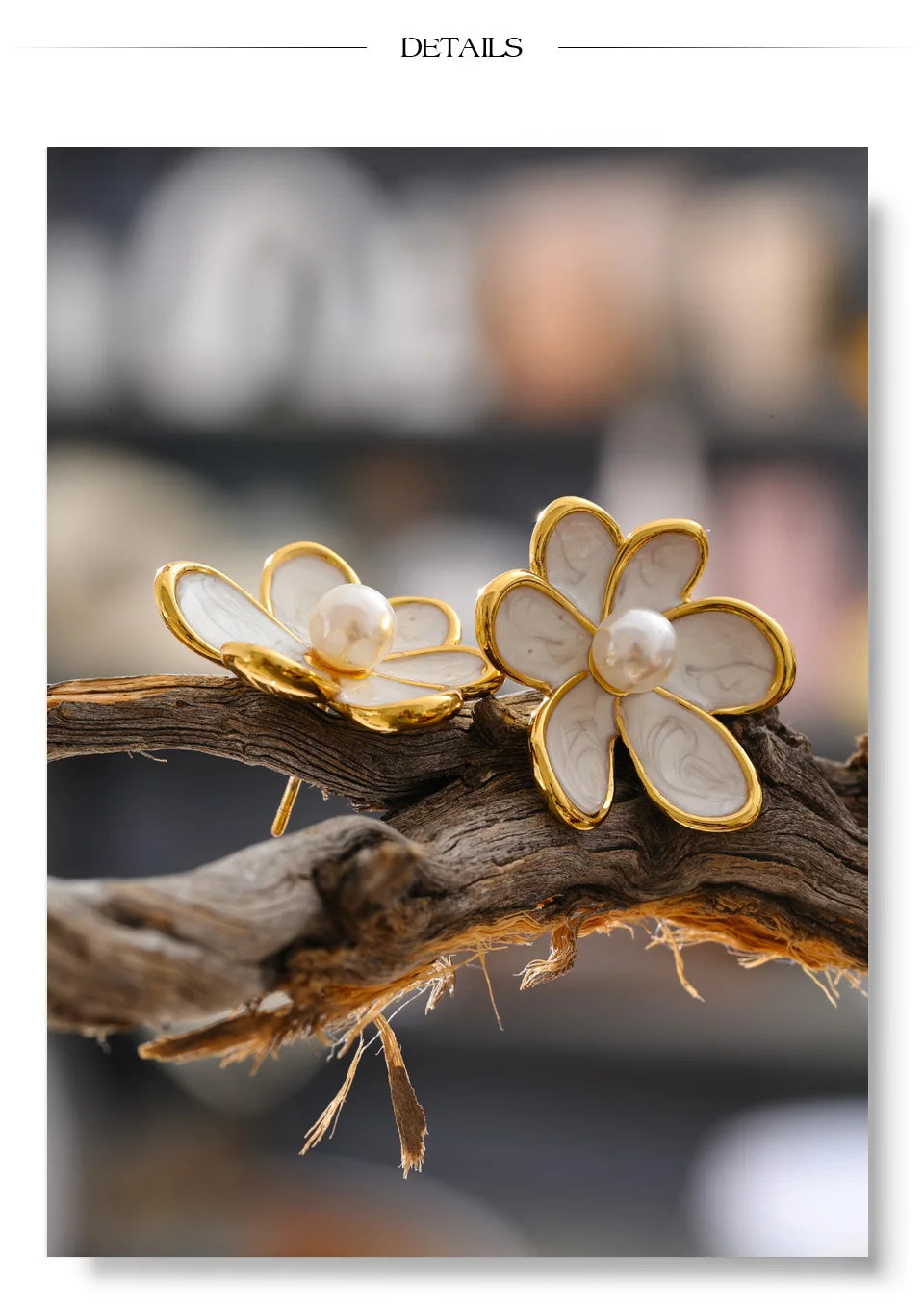 Zirconia & Pearl Flower Earring – Stud   Enamel Gold Jewelry for Women (All Occasions)