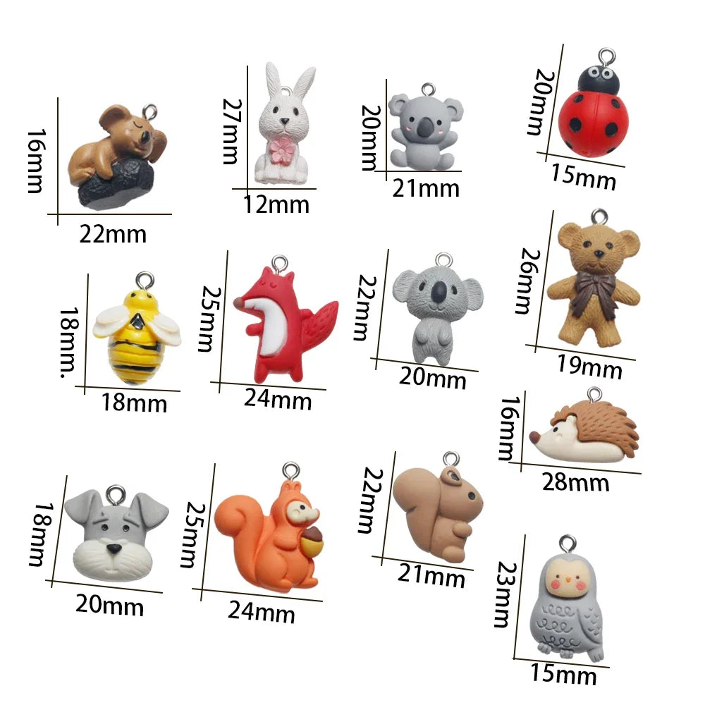 Animal Resin Charms Kawaii Pendants