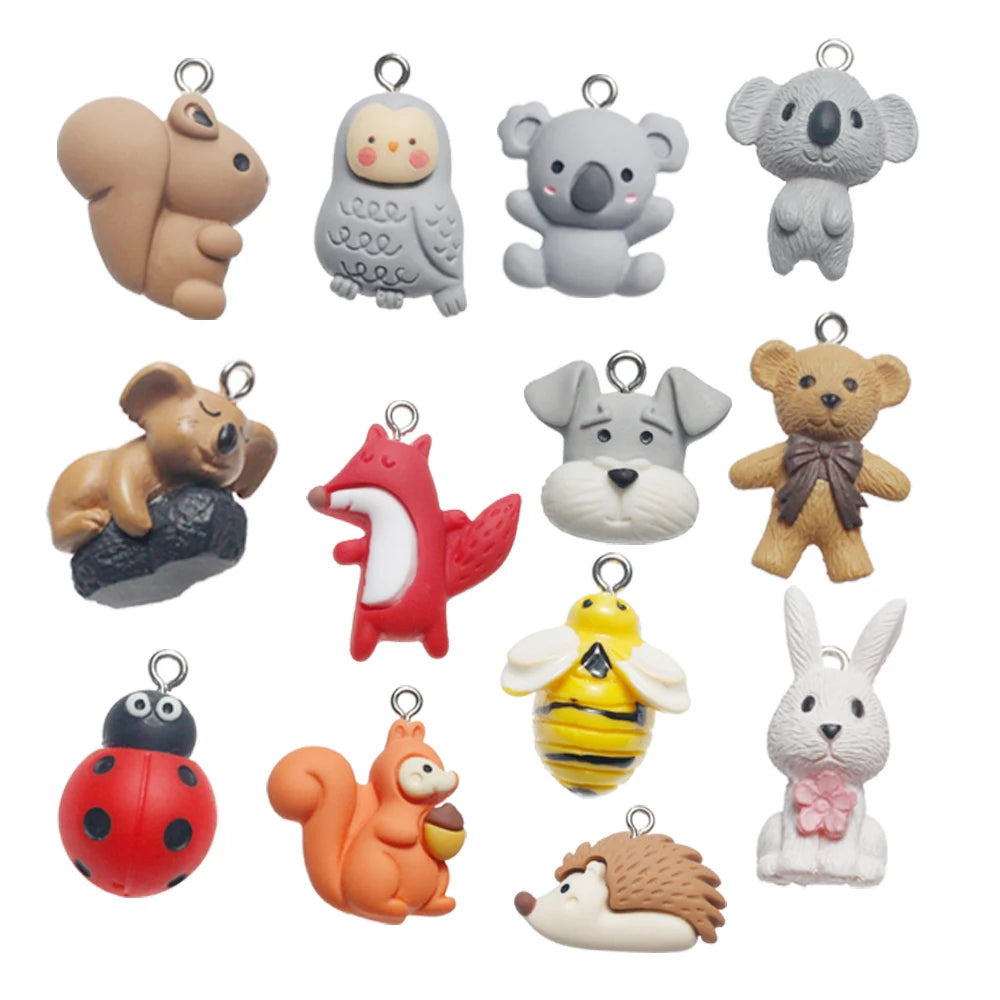 Animal Resin Charms Kawaii Pendants