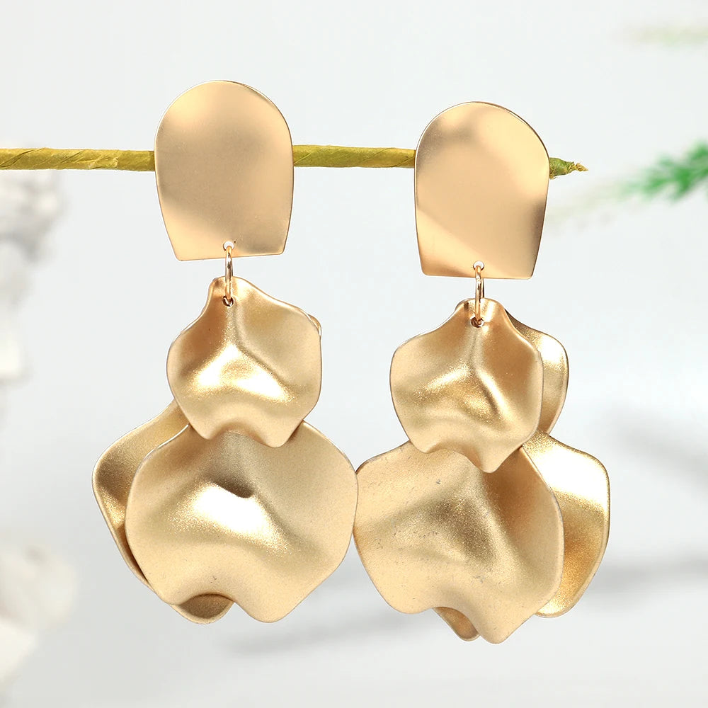 Flower Earrings Delicate Petal Tassel Stud Earring