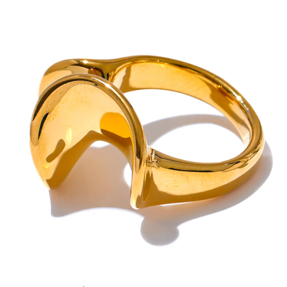 Irregular Minimalist Gold Ring – Waterproof Stainless Steel