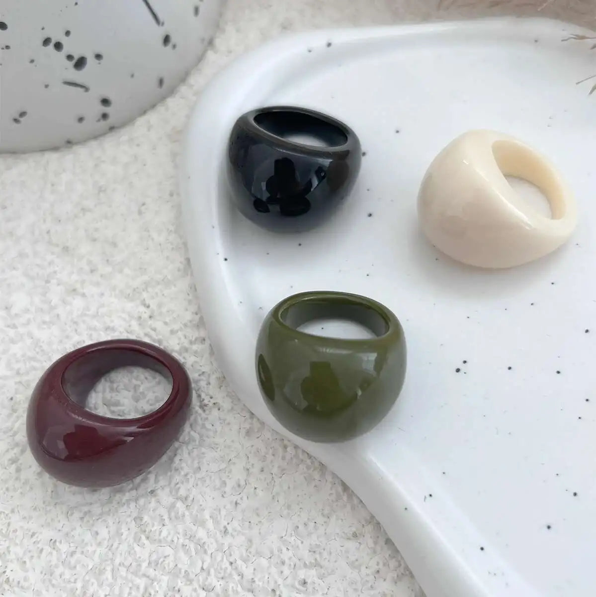 Boho Geometric Smooth Plastic Finger ring for woman