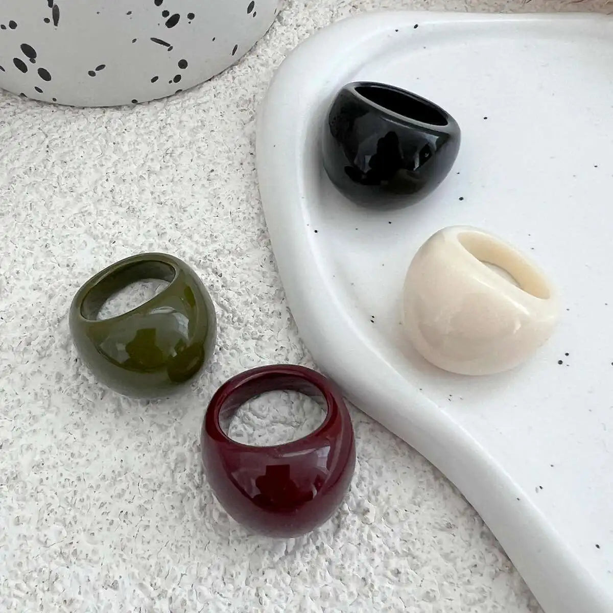 Boho Geometric Smooth Plastic Finger ring for woman