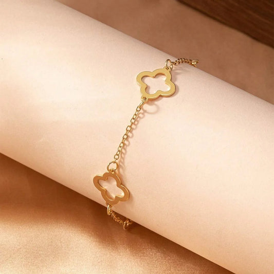 2PCS French Lucky Clover Bracelet For Women