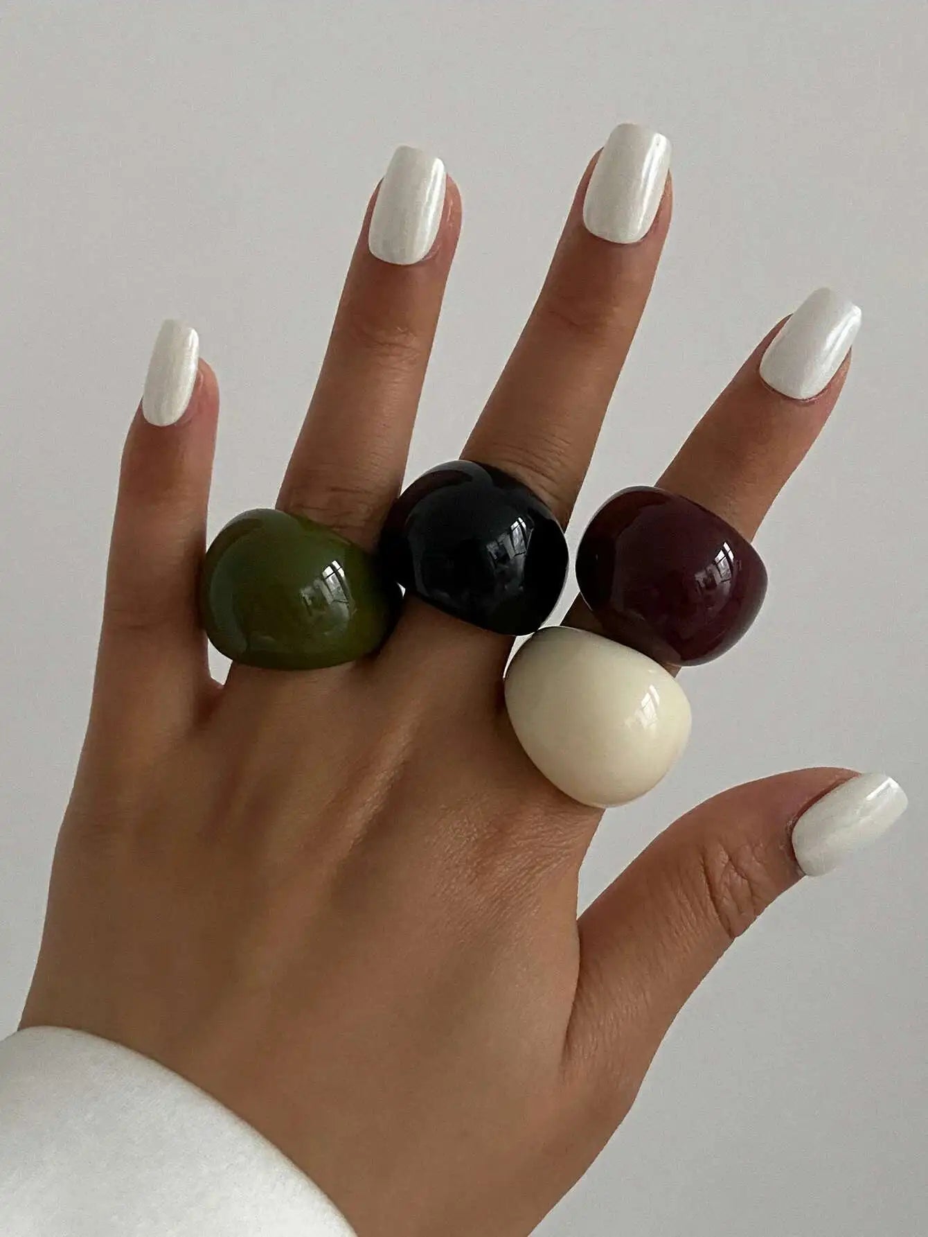 Boho Geometric Smooth Plastic Finger ring for woman