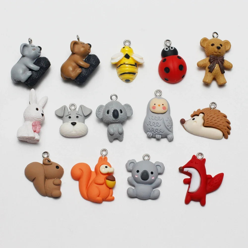 Animal Resin Charms Kawaii Pendants