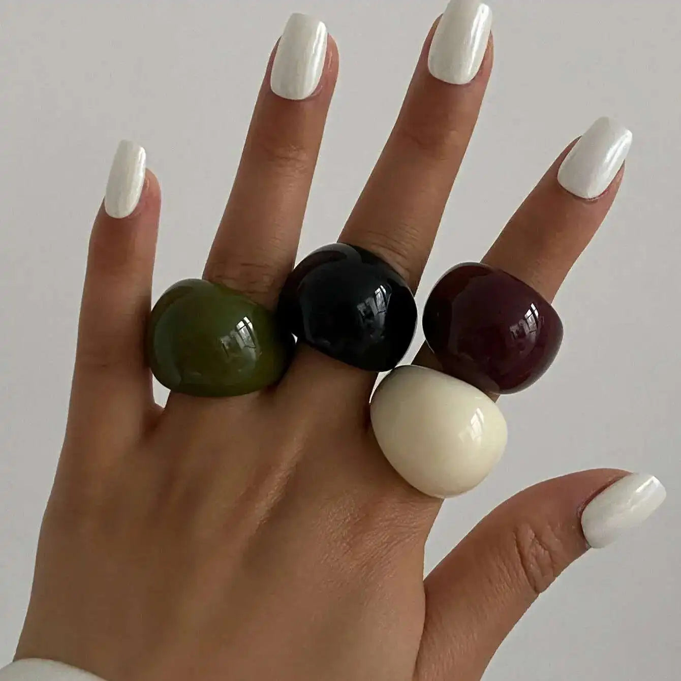 Boho Geometric Smooth Plastic Finger ring for woman