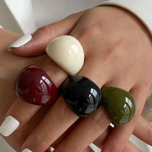 Boho Geometric Smooth Plastic Finger ring for woman