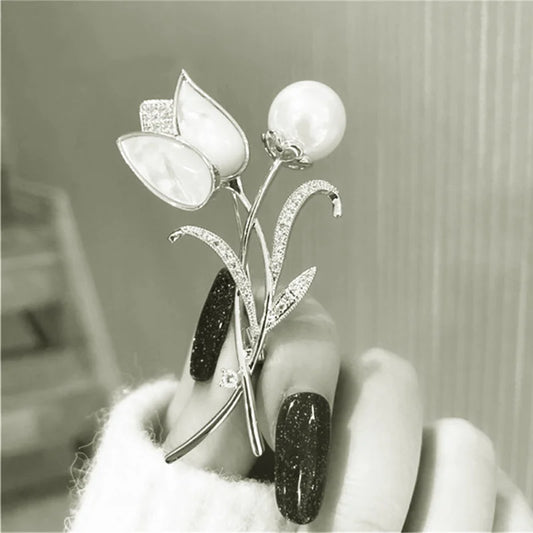 VALMS rose flower brooch