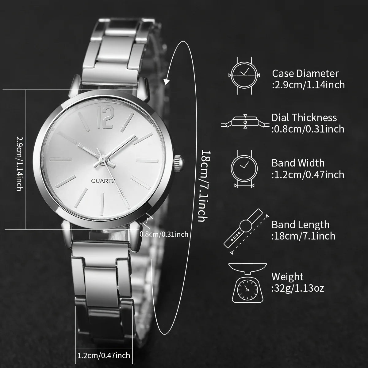 Luxury Watch for Women Simple Round Dial Stainless---Elegance you can feel