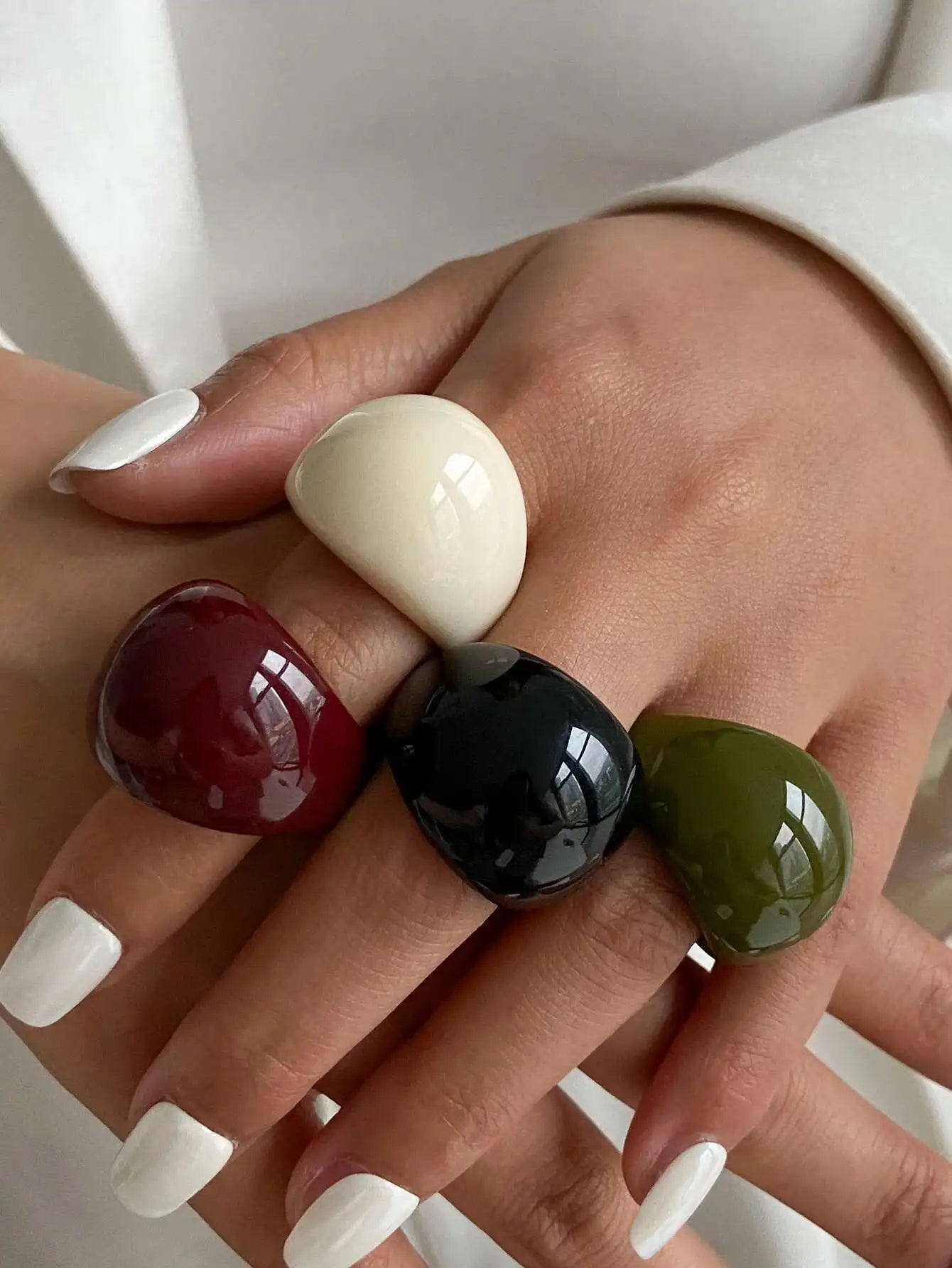 Boho Geometric Smooth Plastic Finger ring for woman