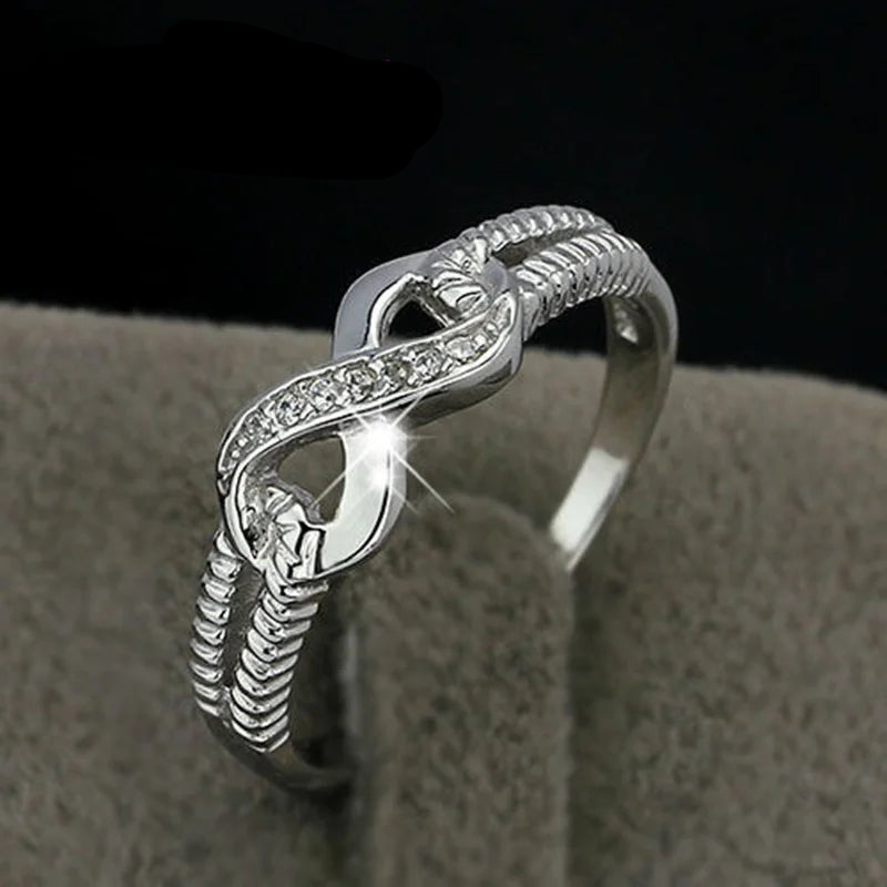 Sweet Bowknot Infinity Love Letter 8 Finger Ring