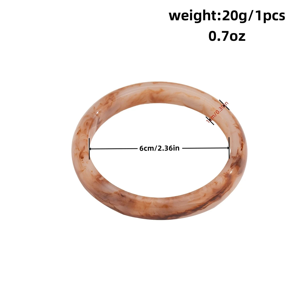 Vintage Wide Geometric Resin Beige Brown Coffee bracelet