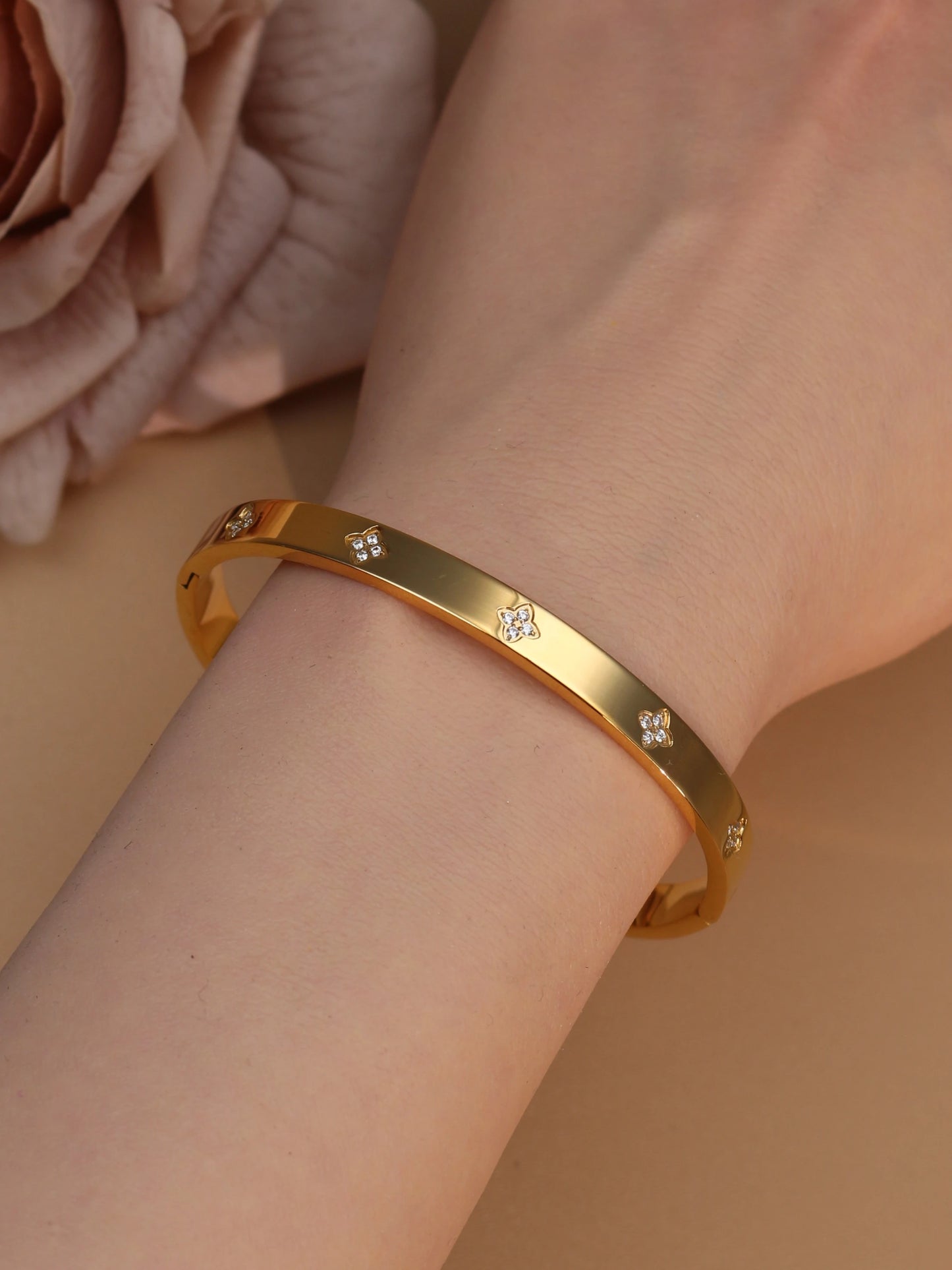 Fashion New Opal, Crystal 2-in-1 Stainless Steel Bracelet