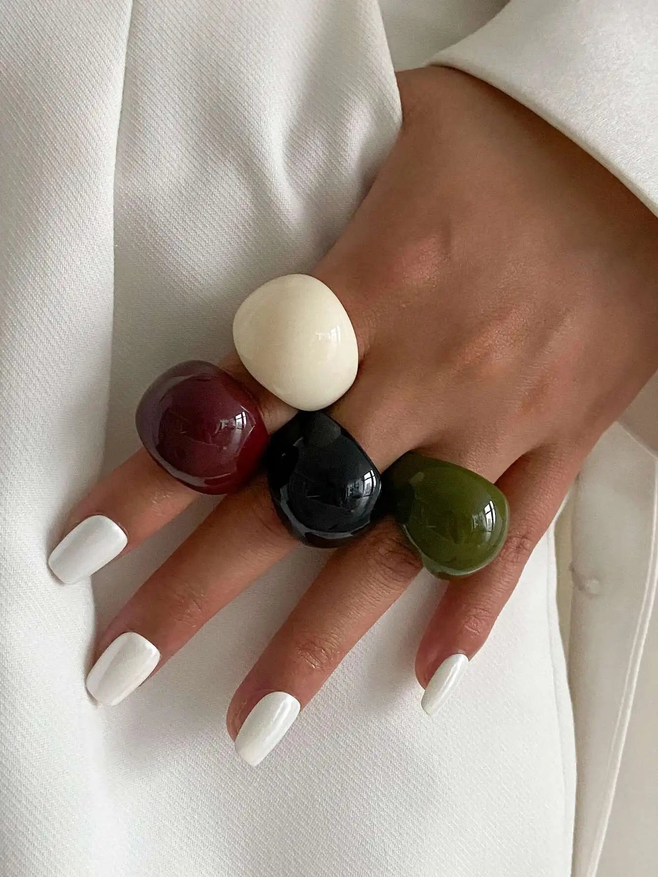 Boho Geometric Smooth Plastic Finger ring for woman