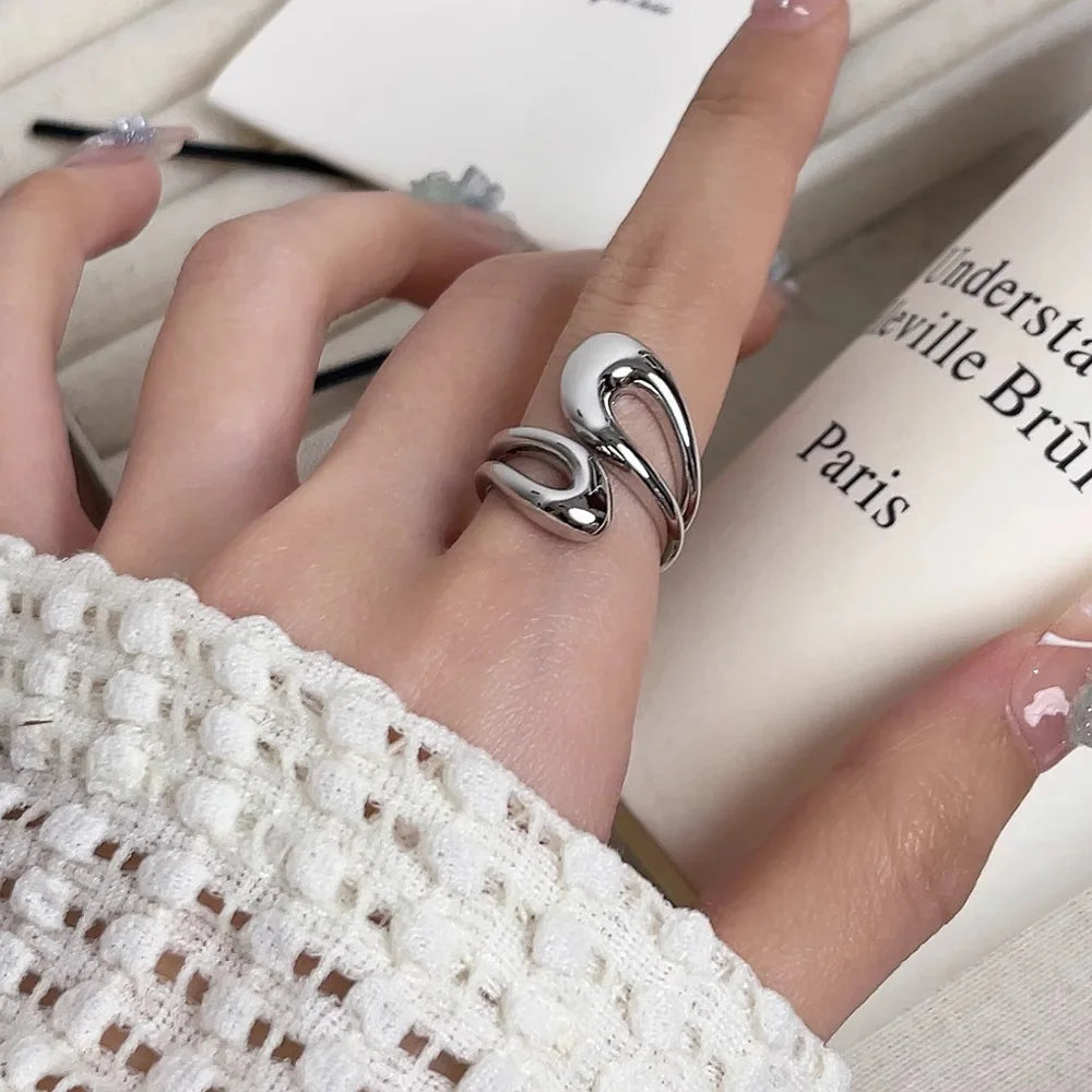 New Adjustable Colorful Drip Glaze Ring Women Fashion